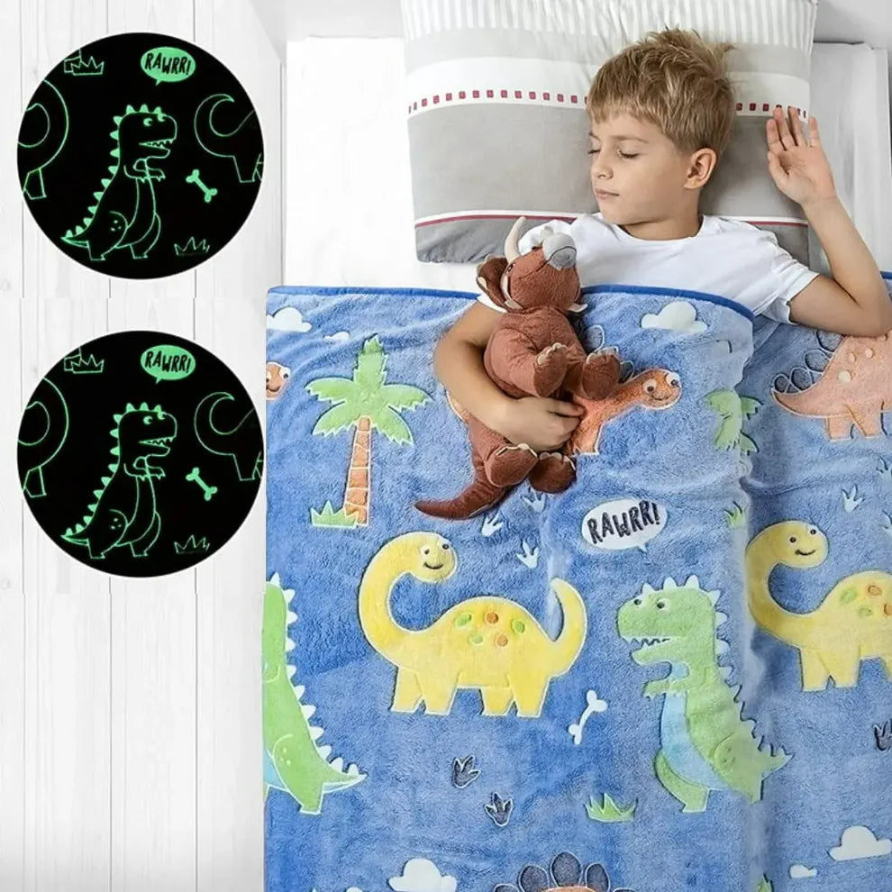 Magic Glow in the Dark Dino Blanket