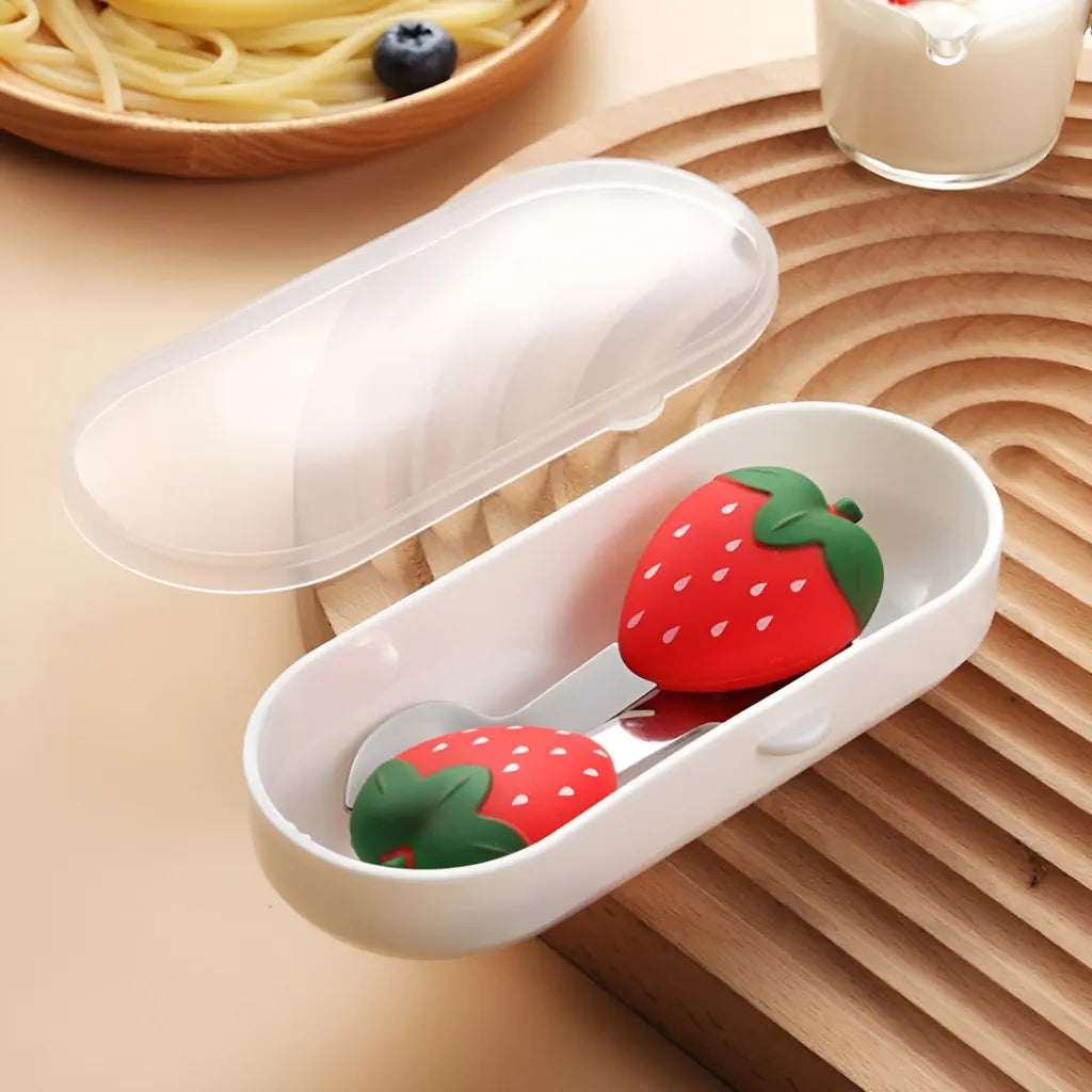 Steel Cutlery Set with Case (Spoon & Fork)