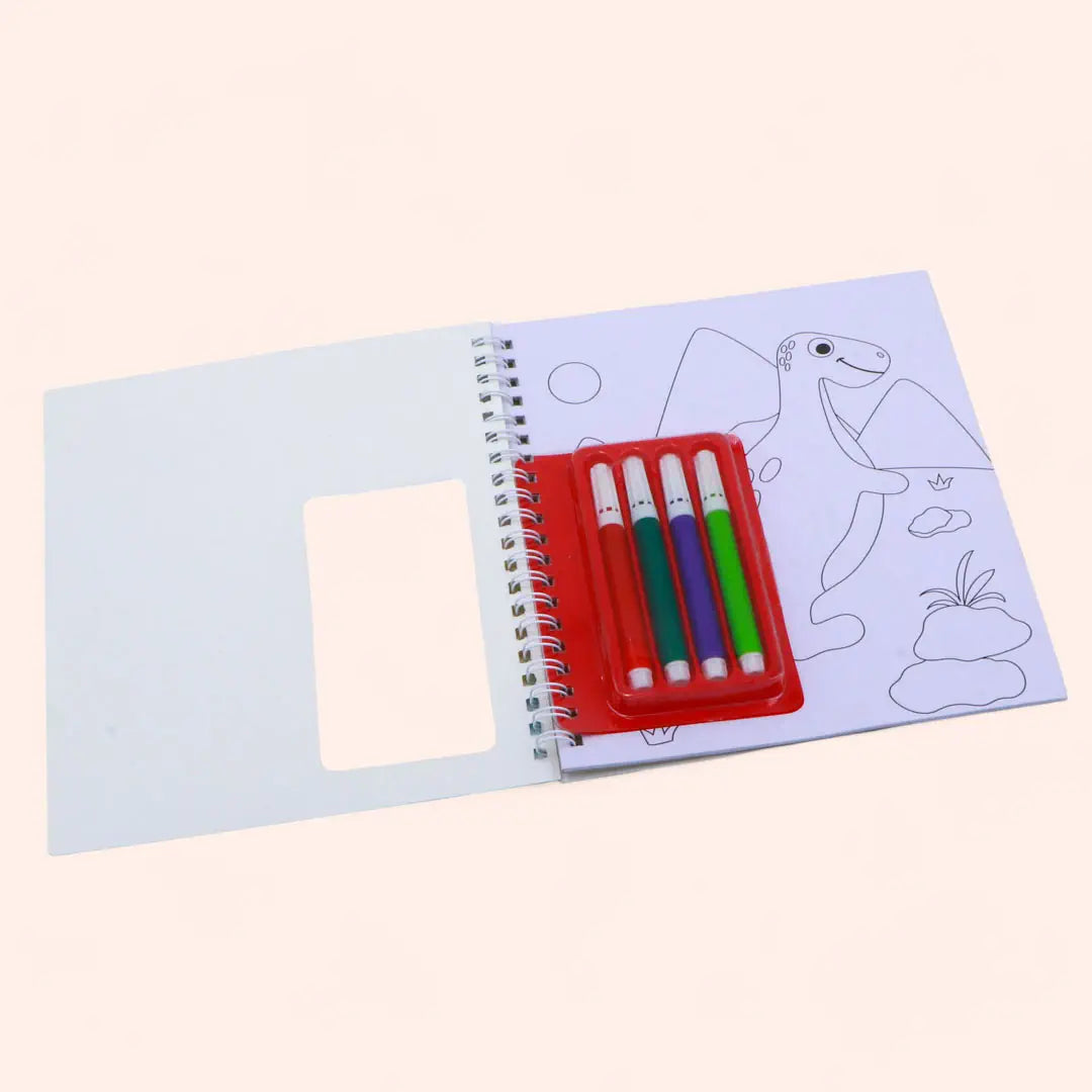 Colouring Fun with Dinos with Sketch Pens