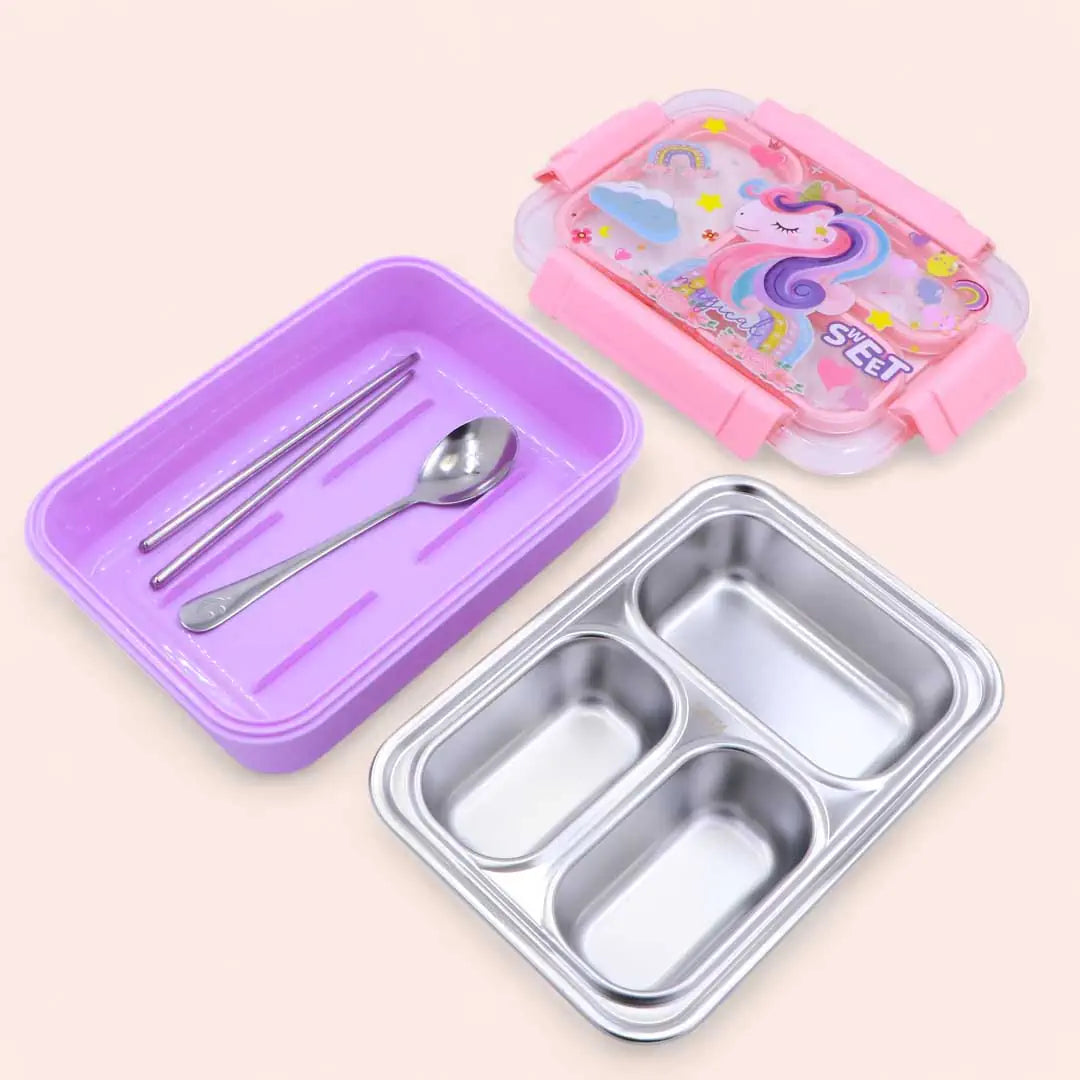 Lunch Bento Box ( 3 Compartments - Leak Proof- 710 Ml)