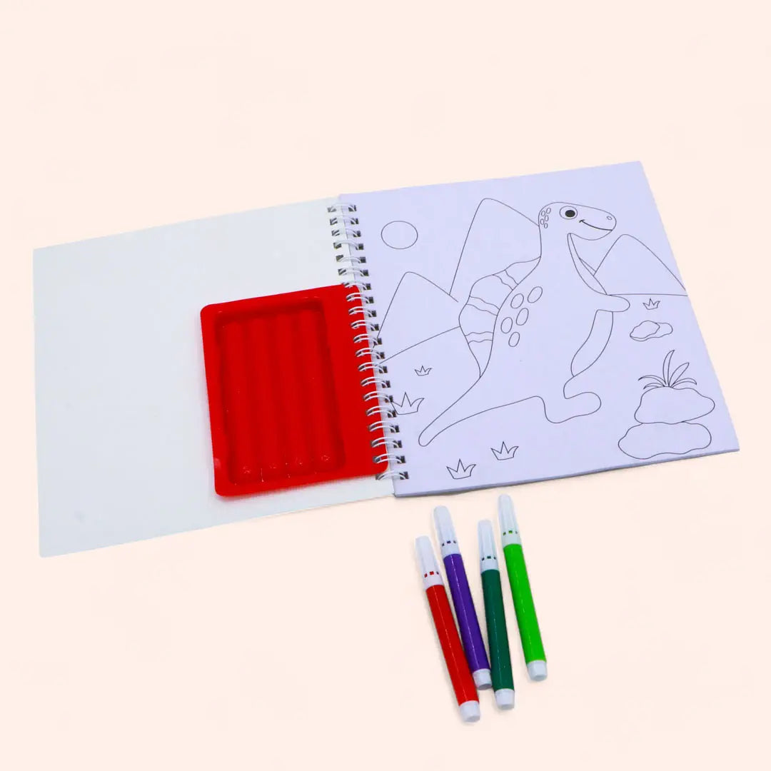 Colouring Fun with Dinos with Sketch Pens