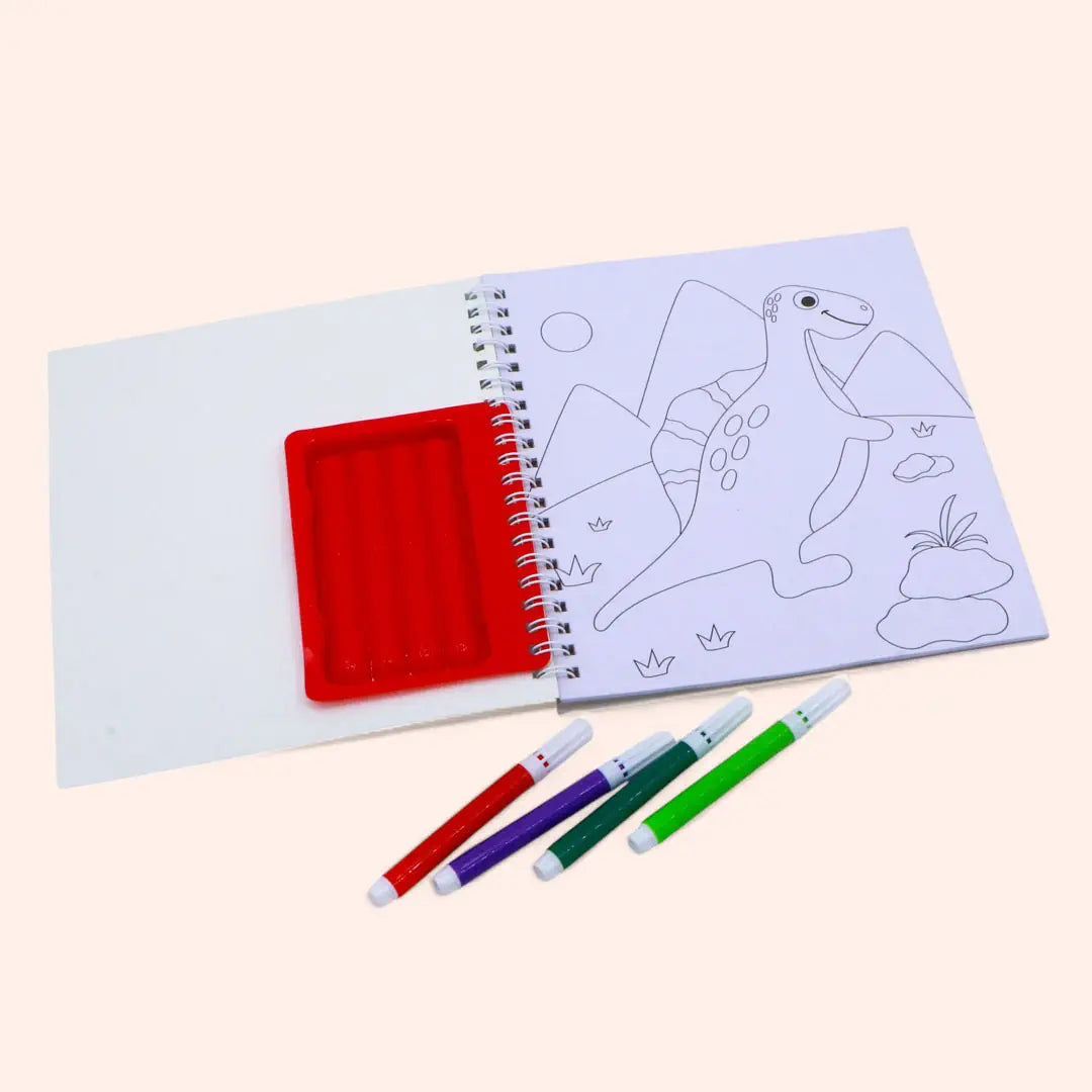 Colouring Fun with Dinos with Sketch Pens