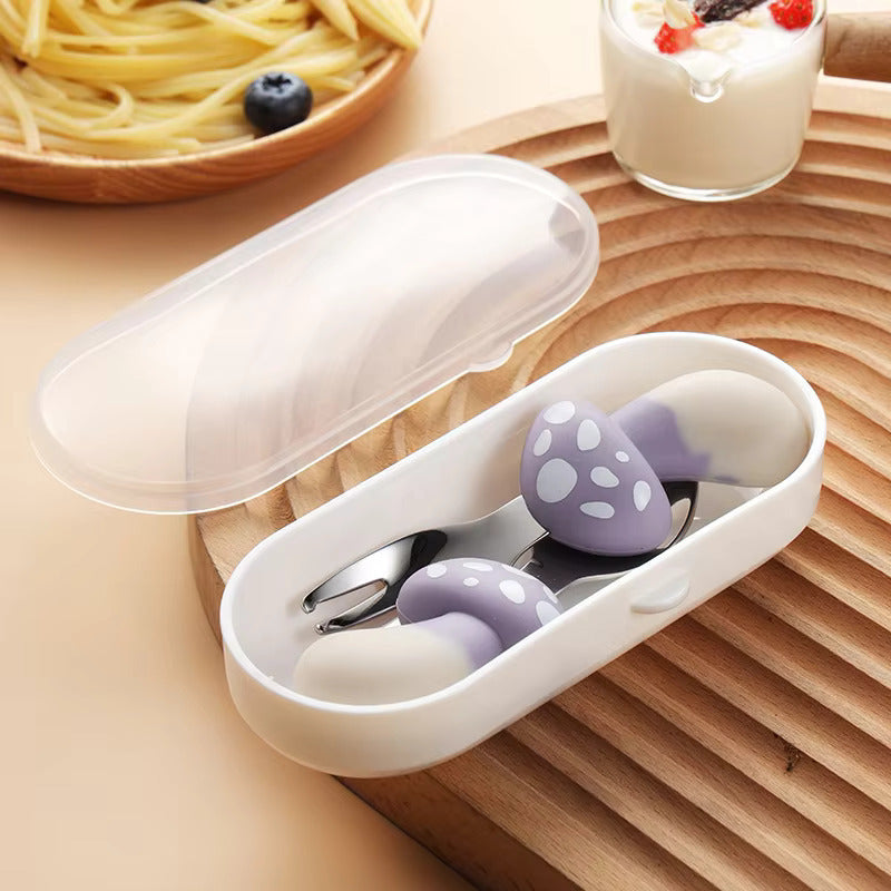 Steel Cutlery Set with Case (Spoon & Fork)