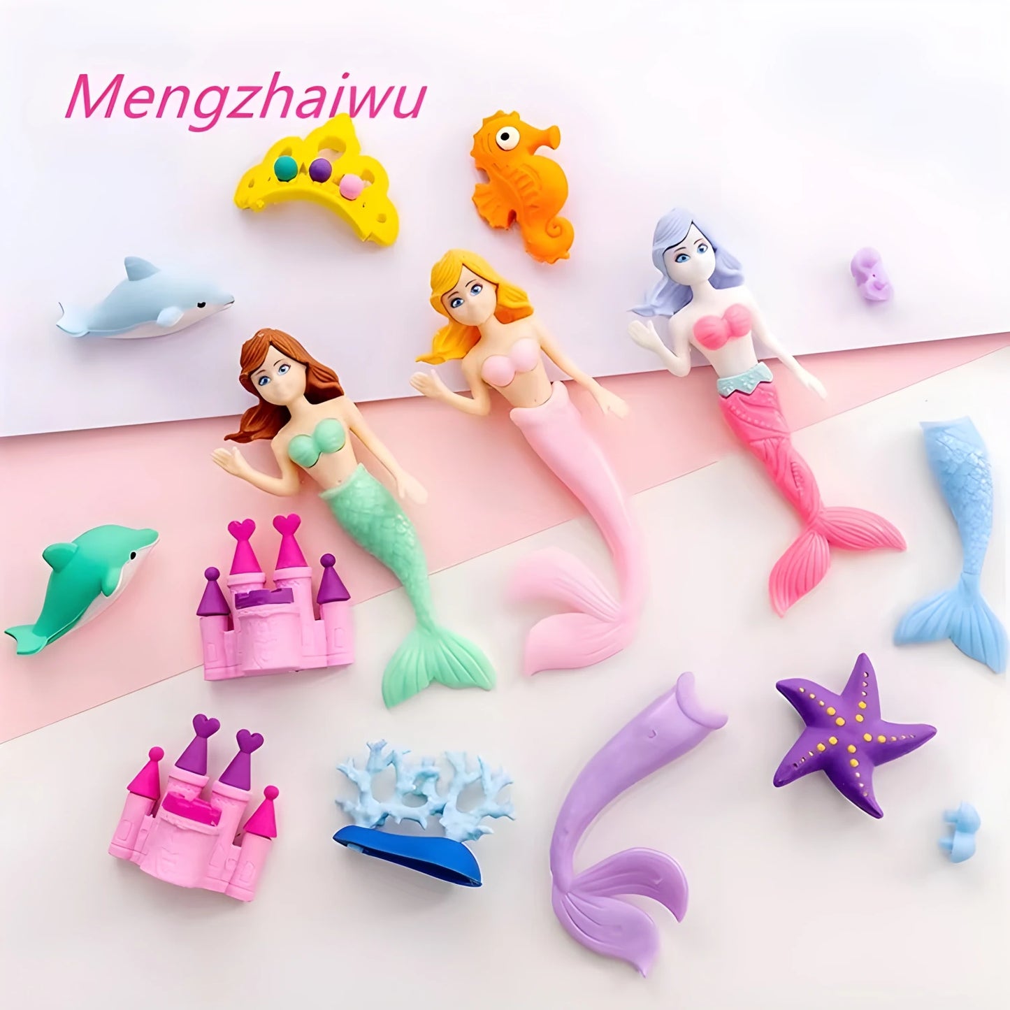 Mermaid Eraser Set (4-5 Pieces) - Underwater Magical Fun
