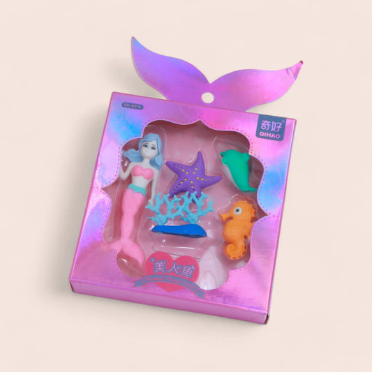 Mermaid Eraser Set (4-5 Pieces) - Underwater Magical Fun