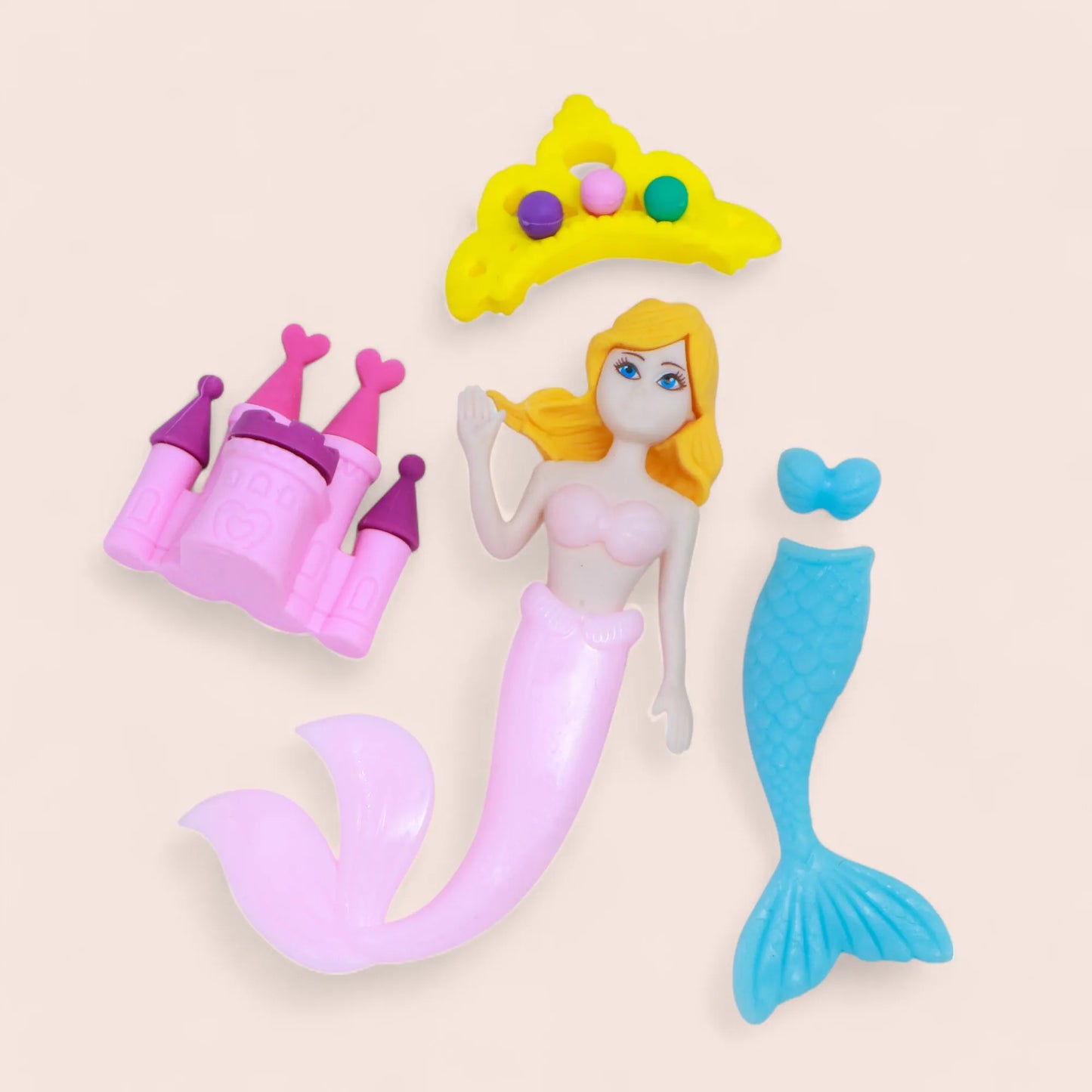 Mermaid Eraser Set (4-5 Pieces) - Underwater Magical Fun