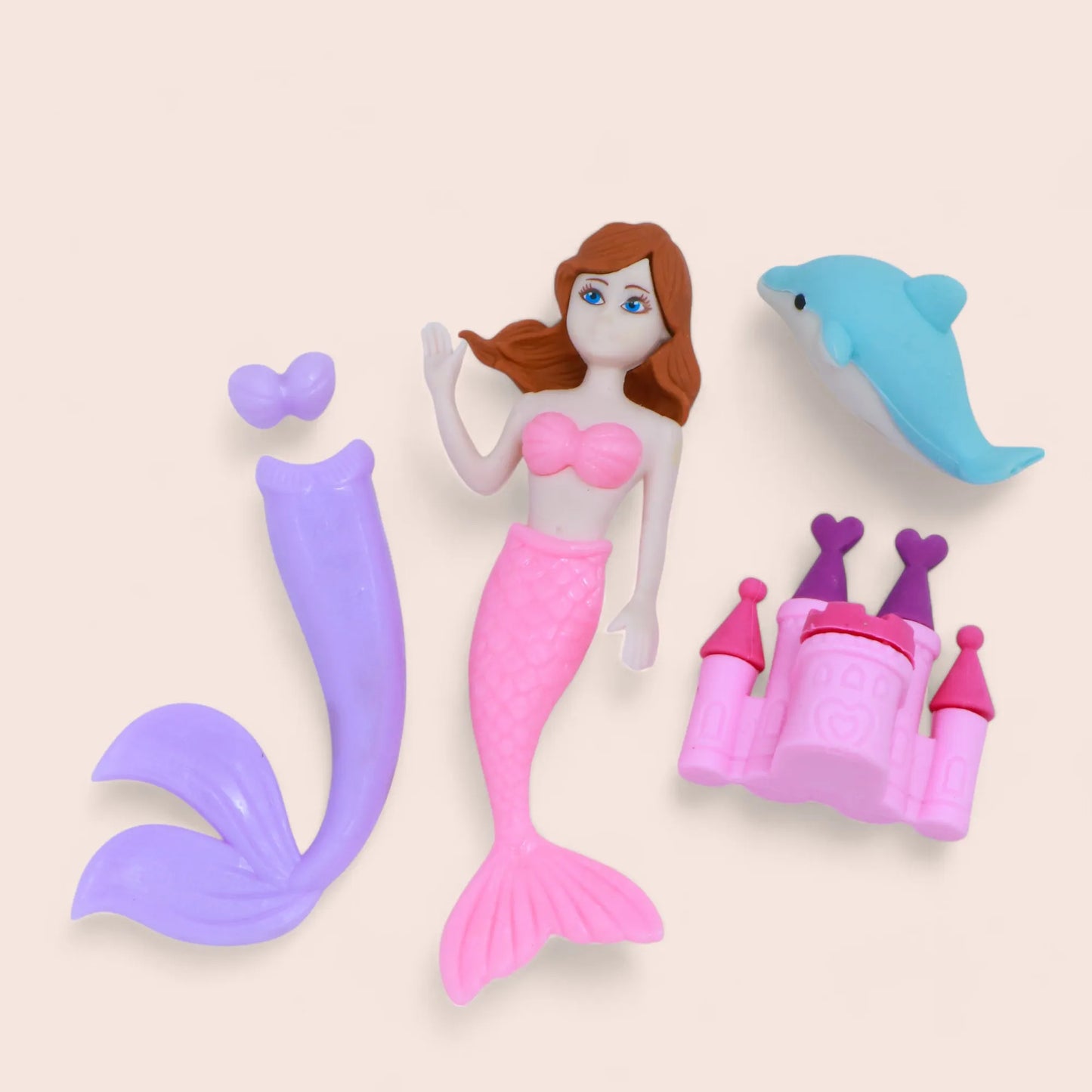 Mermaid Eraser Set (4-5 Pieces) - Underwater Magical Fun