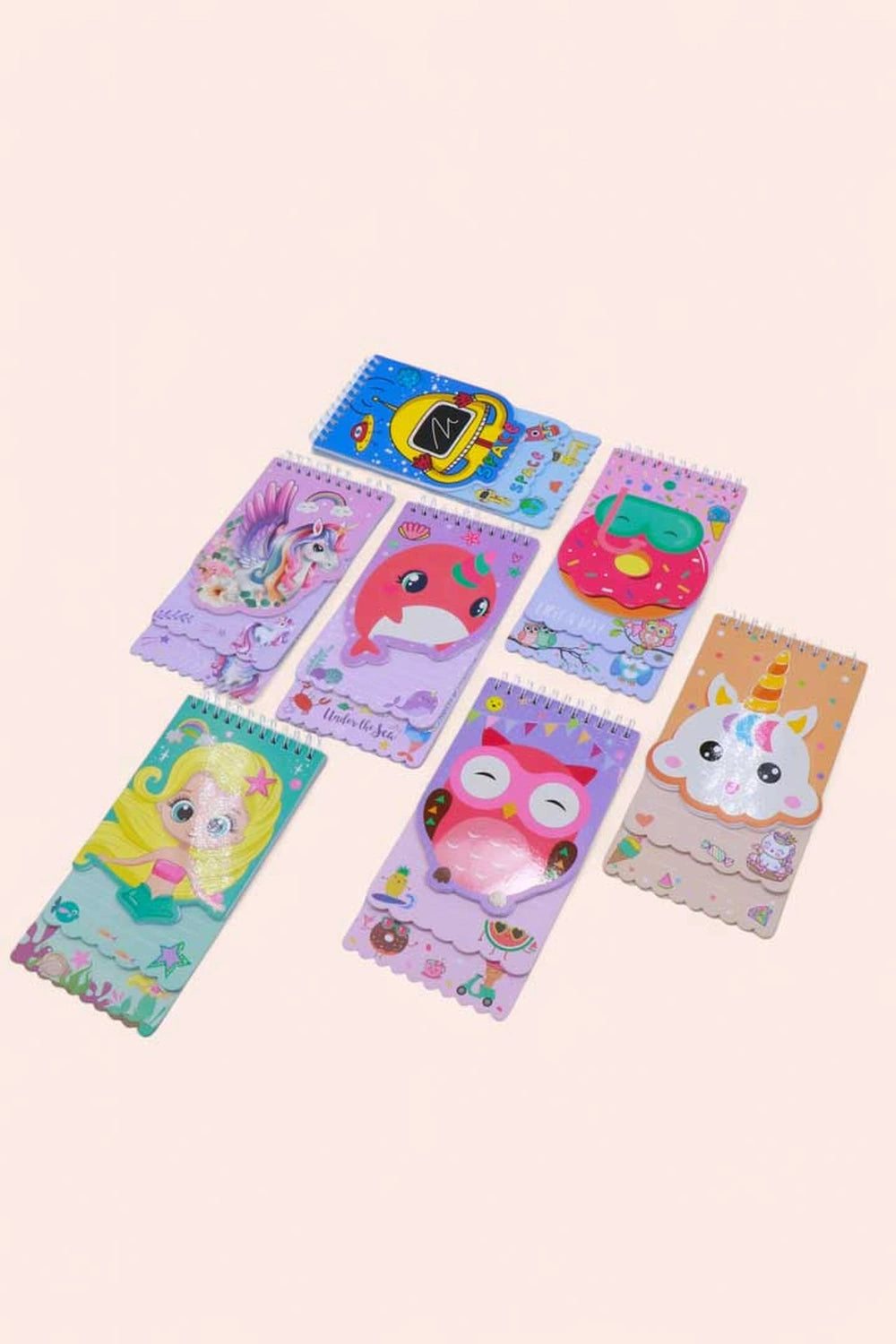 Unicorn School Essential Combo ( Push Lock Folder +Pencil Box + 4 Pen Pencils + Set of Erasers + Bookmark + Spiral Diary)