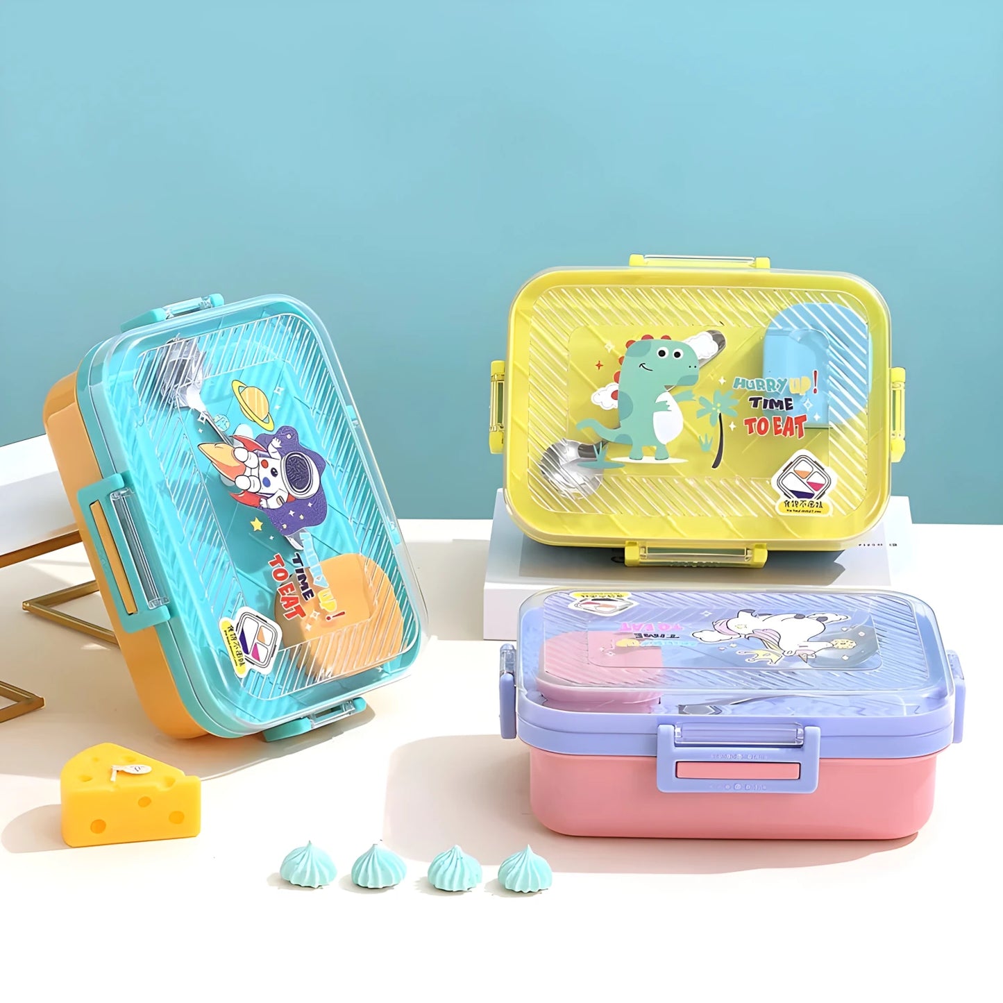 Cartoon Square Lunch Box (800ml+70ml)