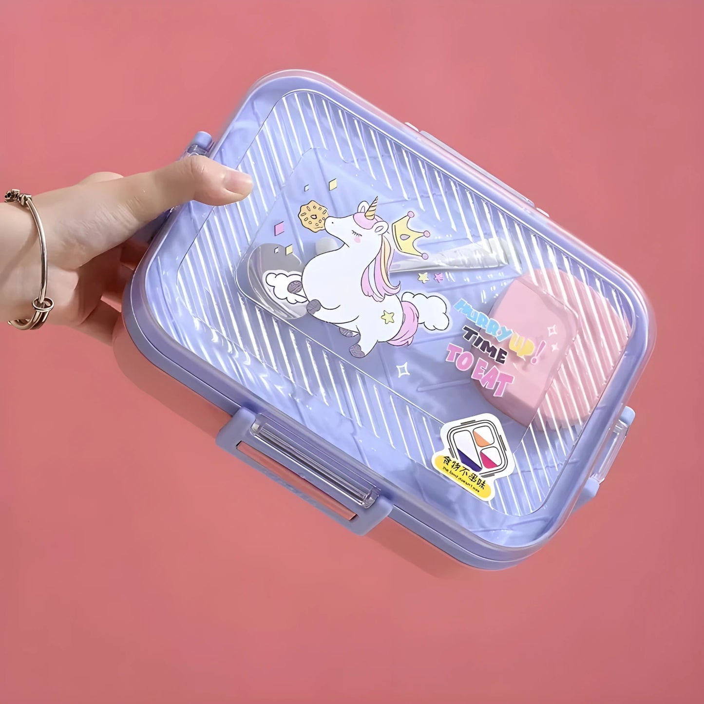 Cartoon Square Lunch Box (800ml+70ml)