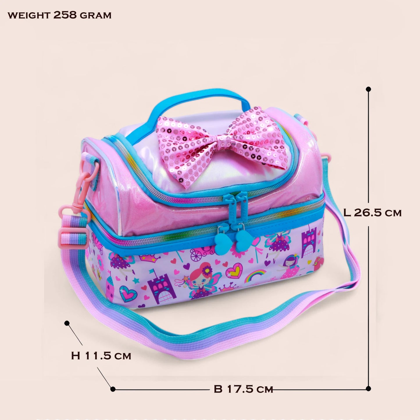Vest Royal Princess Lunch Bag - Insulated Lunchbox for Girls