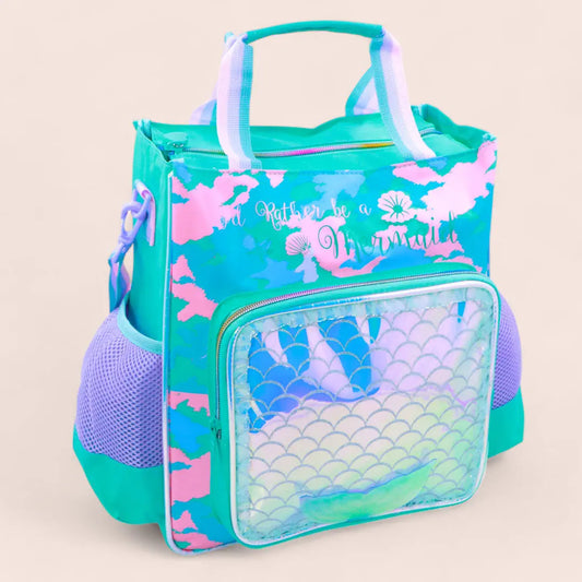 Vest Mermaid Tutoring Bag - Underwater-Inspired, Multipurpose Kids' Backpack for School, Tutions and Daily Essentials