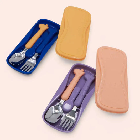 Giraffe Cutlery with Case (Spoon -Fork)