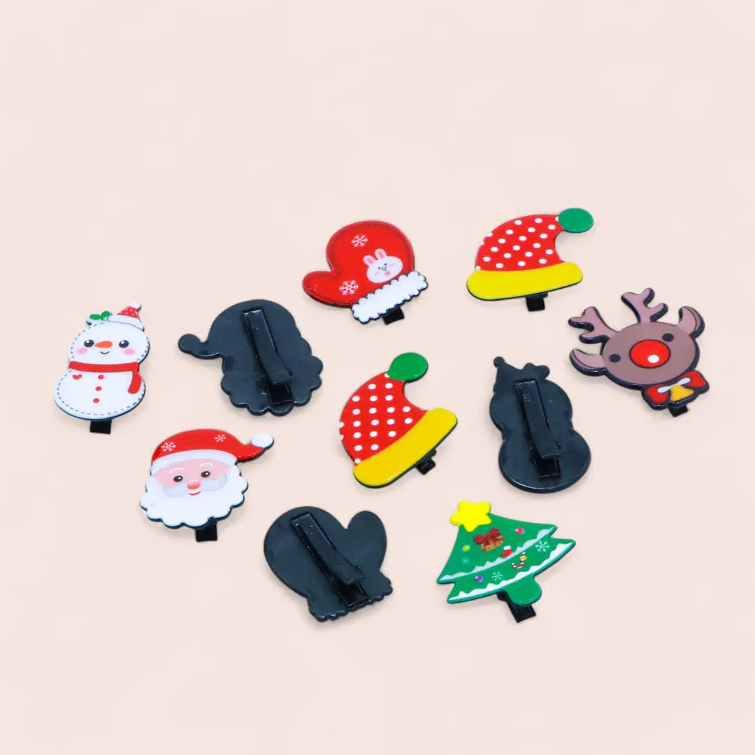 Christmas Themed Hair Clips - Festive Holiday Hair Accessories for Girls