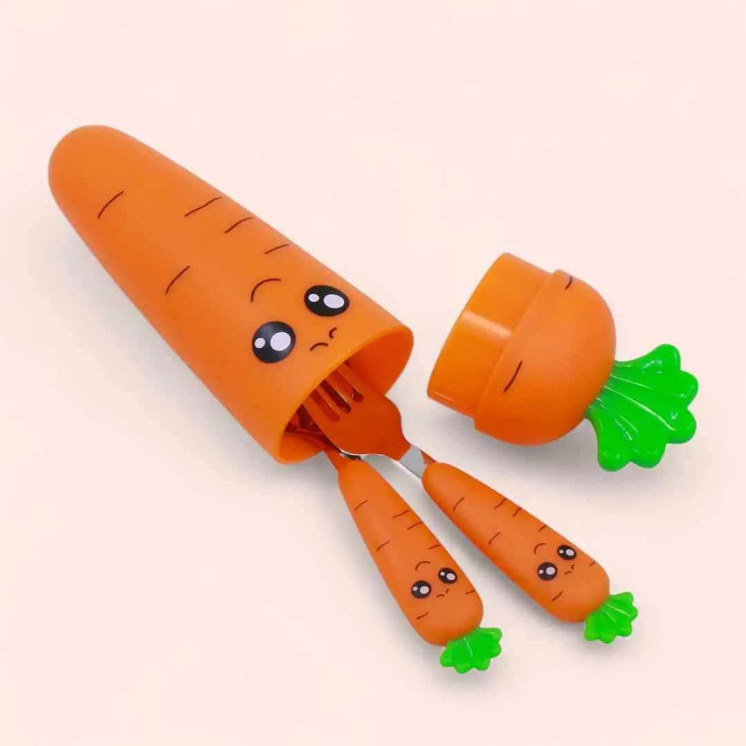 Carrot Cutlery with Carrot Case (Spoon-Fork)