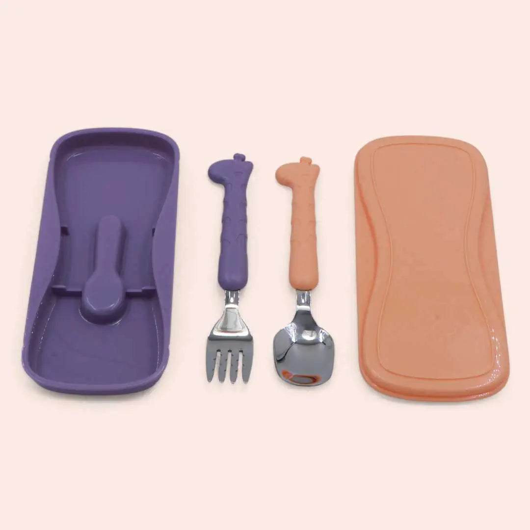 Giraffe Cutlery with Case (Spoon -Fork)