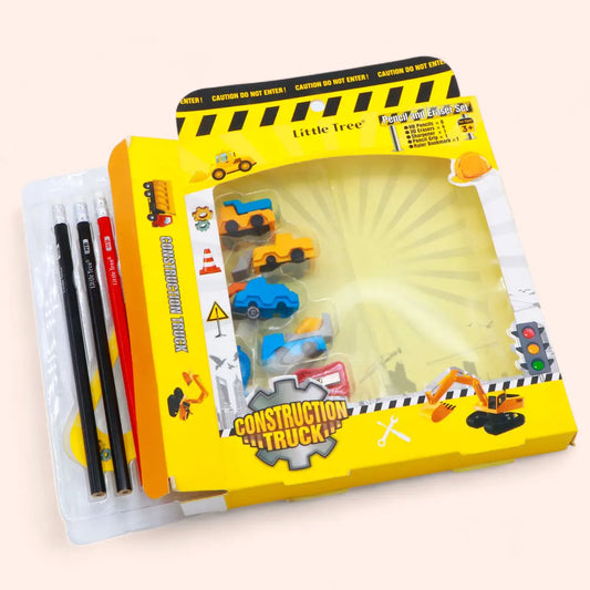 Little Tree Construction Pencil Eraser Set