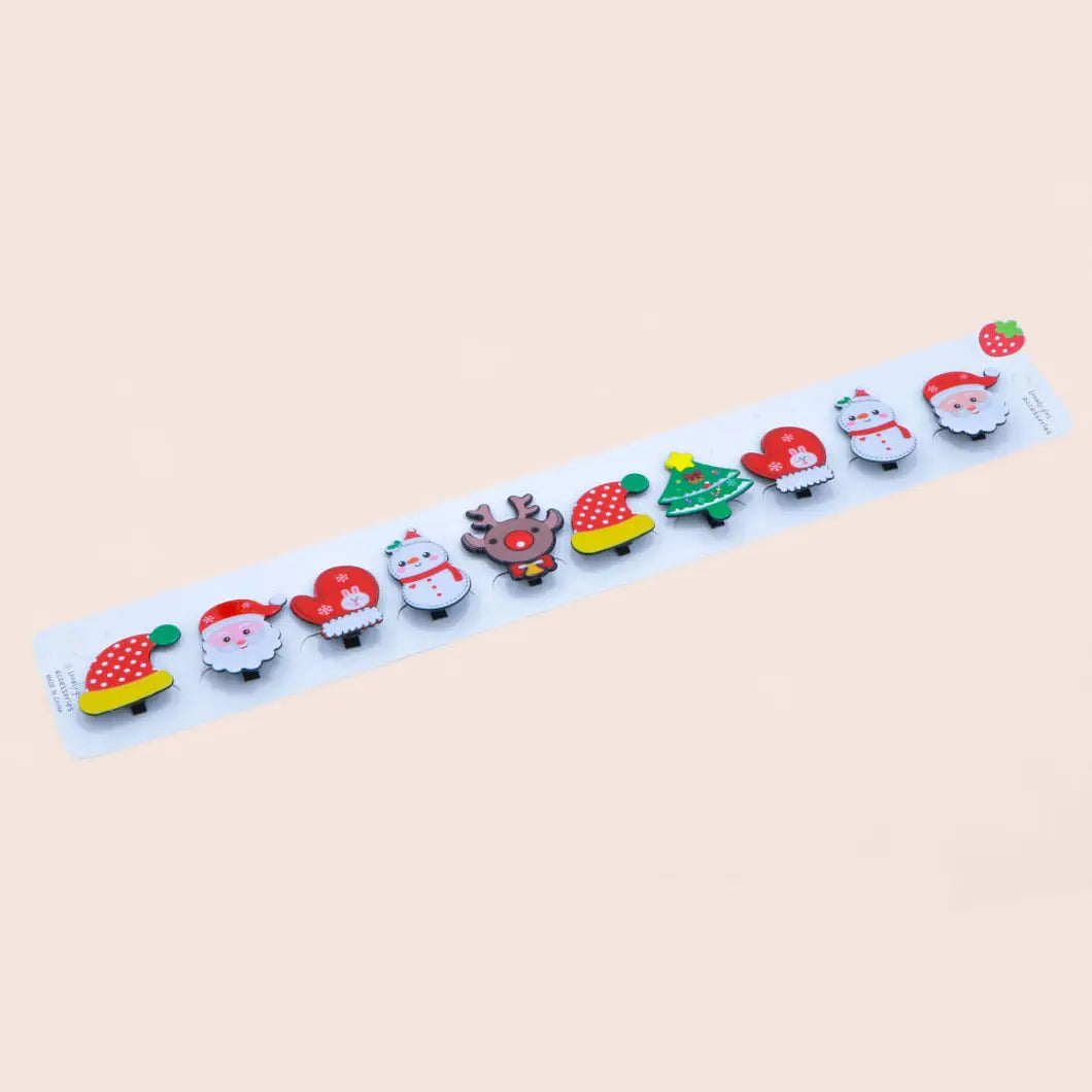 Christmas Themed Hair Clips - Festive Holiday Hair Accessories for Girls