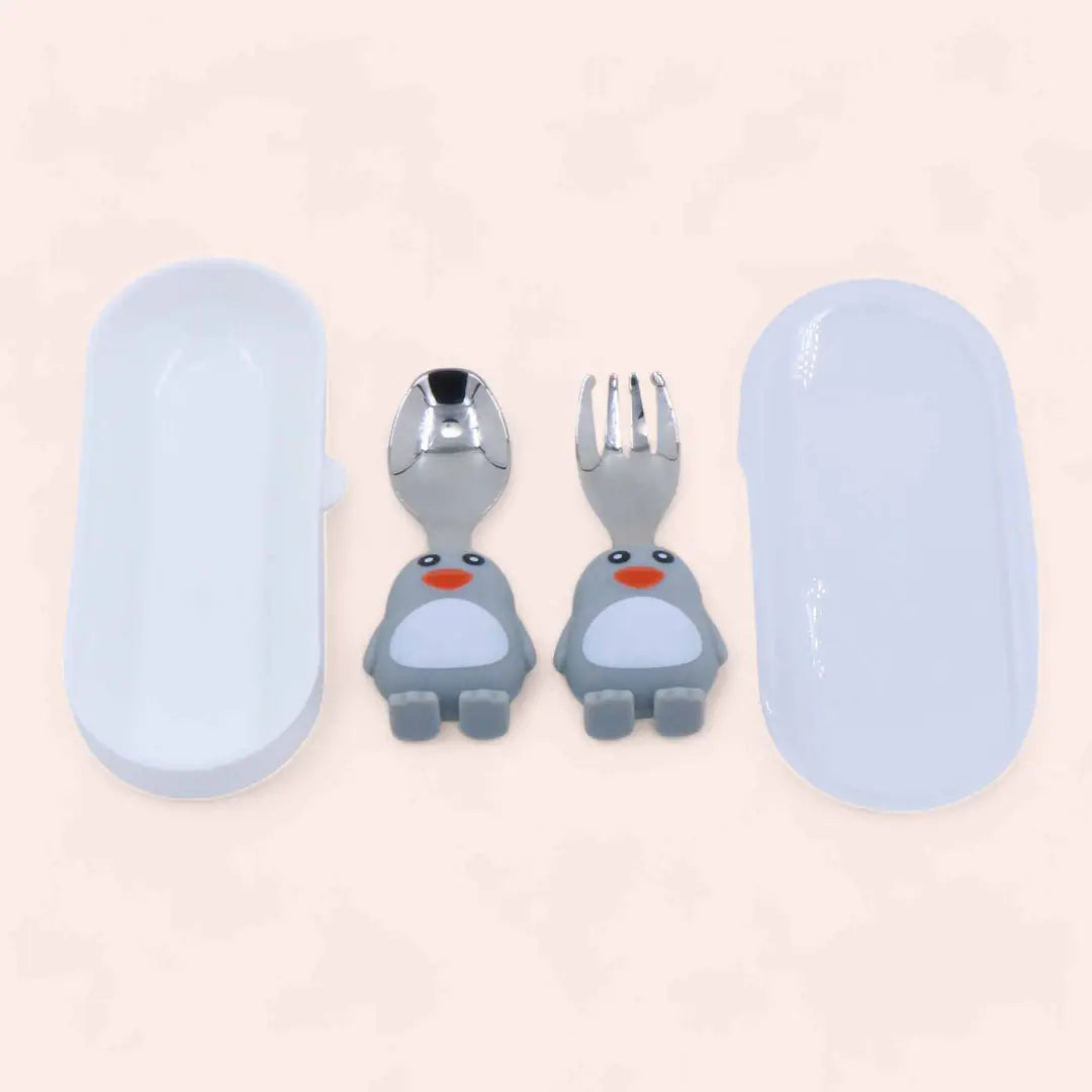 Penguin Pal: Spoon & Fork Set with Storage Case