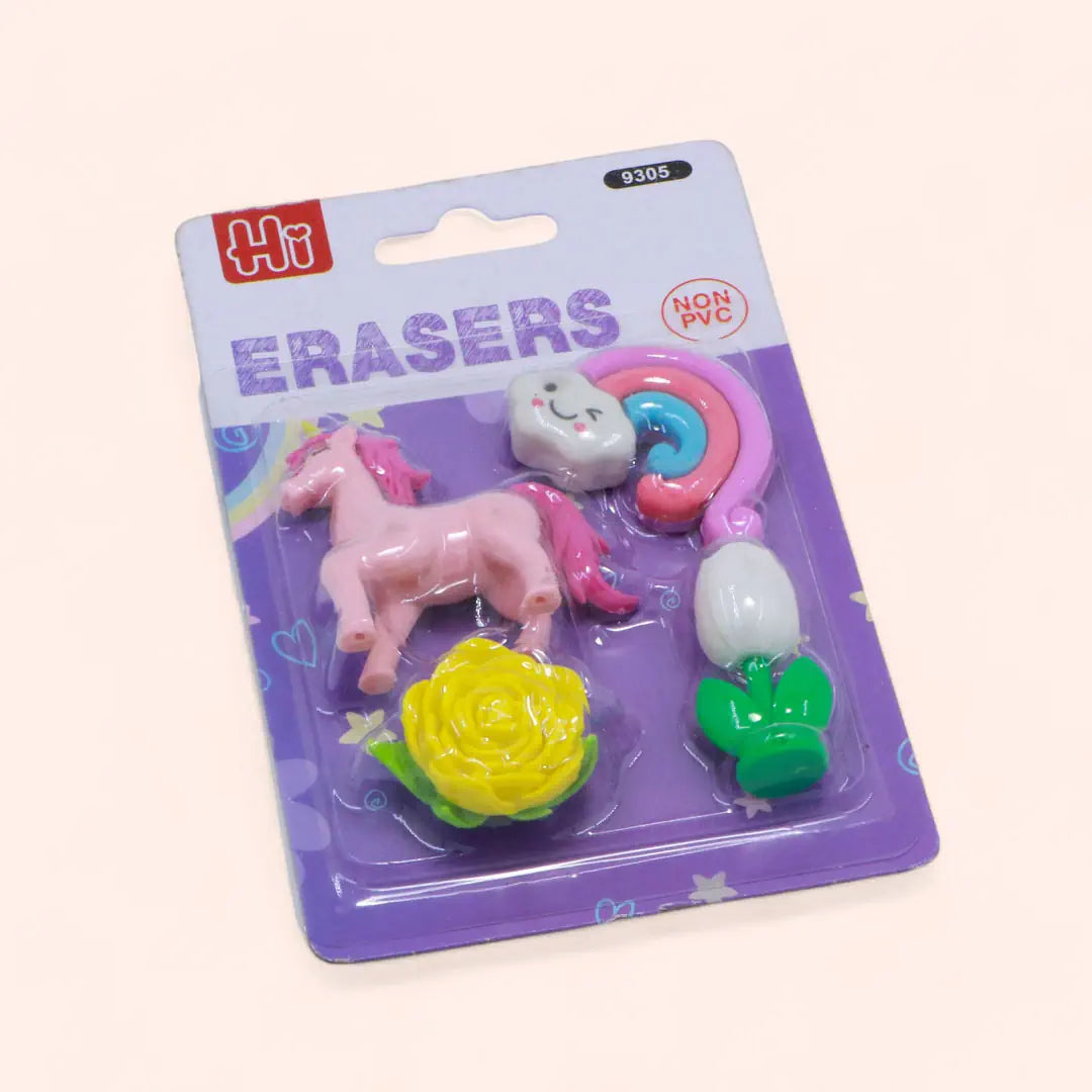 Unicorn Rainbow Erasers (Set of 4)