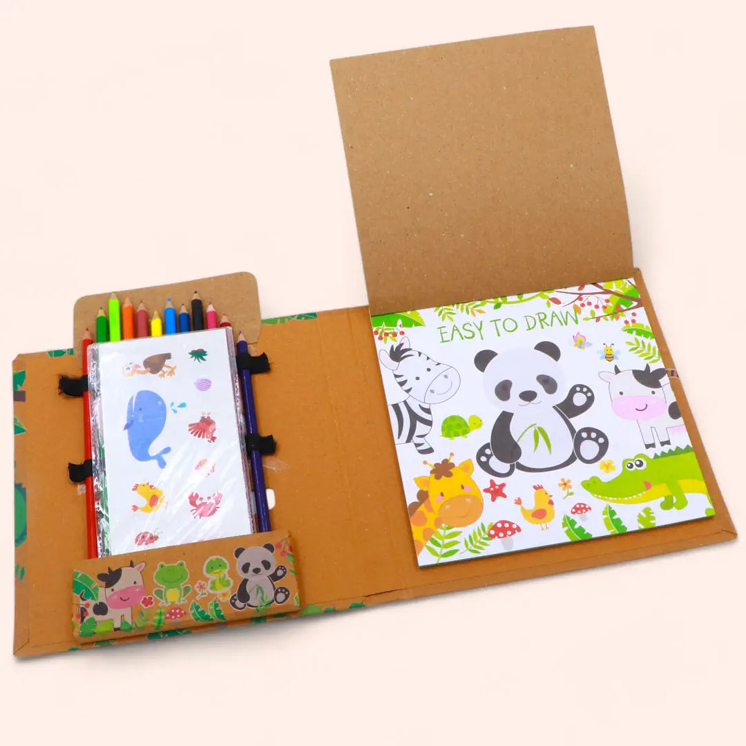 Easy to Draw - Draw Colour and Paste Animals with Stickers