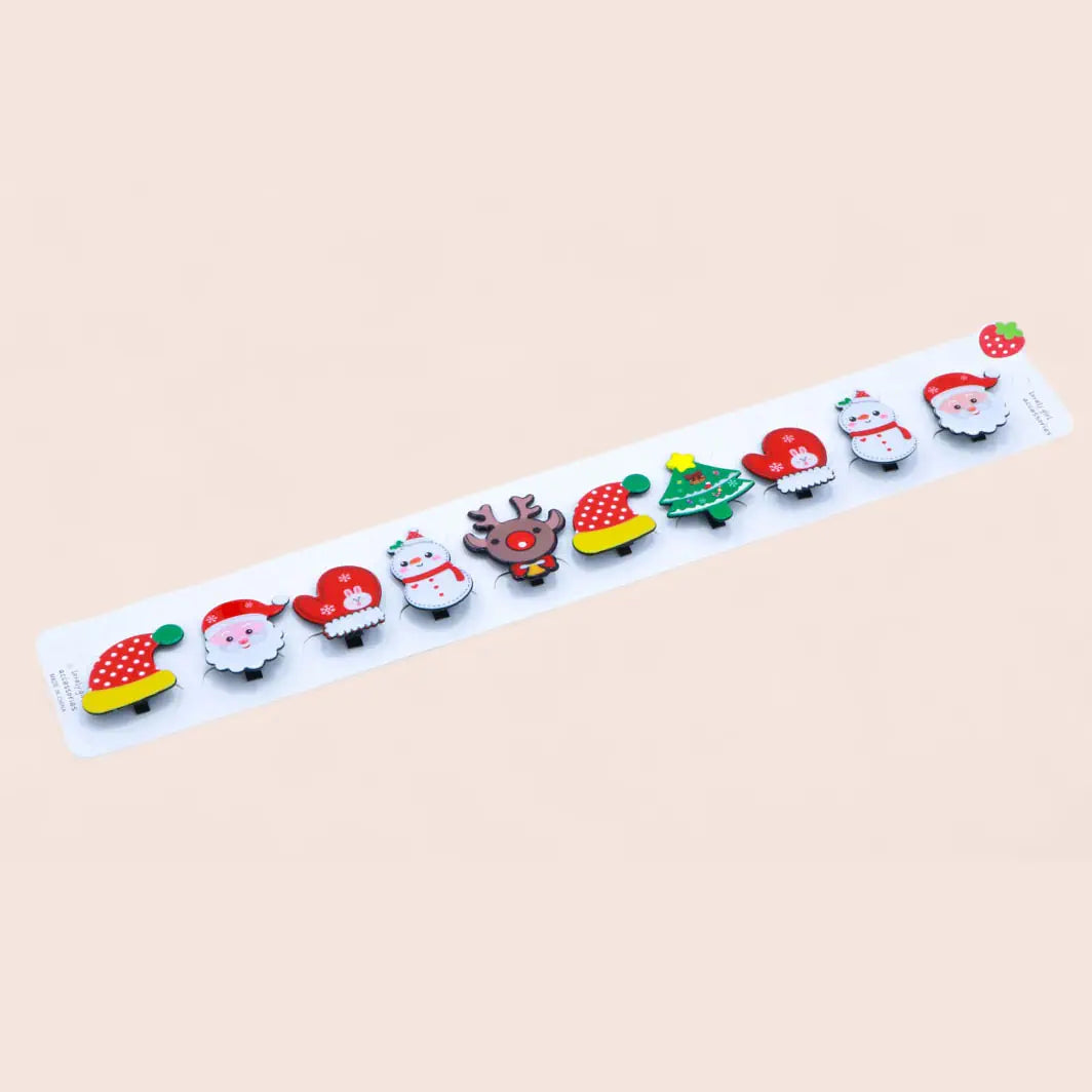 Christmas Themed Hair Clips - Festive Holiday Hair Accessories for Girls