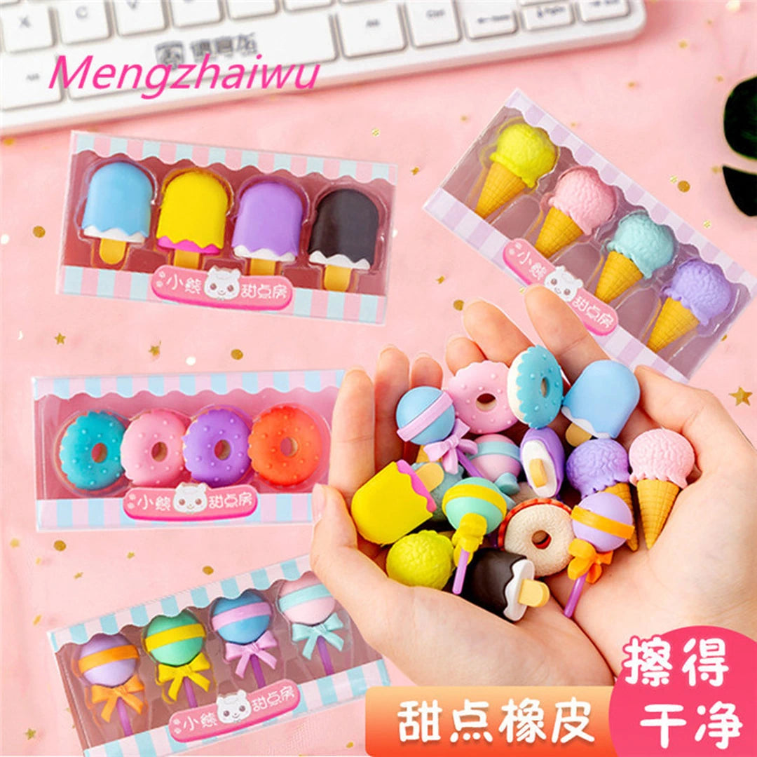 Desert Style Eraser Set ( Popsicle / Donuts/ Lollipop/ Softy)