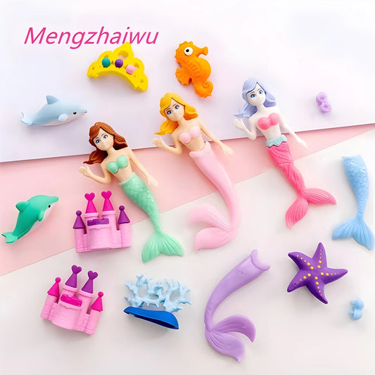 Mermaid Eraser Set (4-5 Pieces) - Underwater Magical Fun