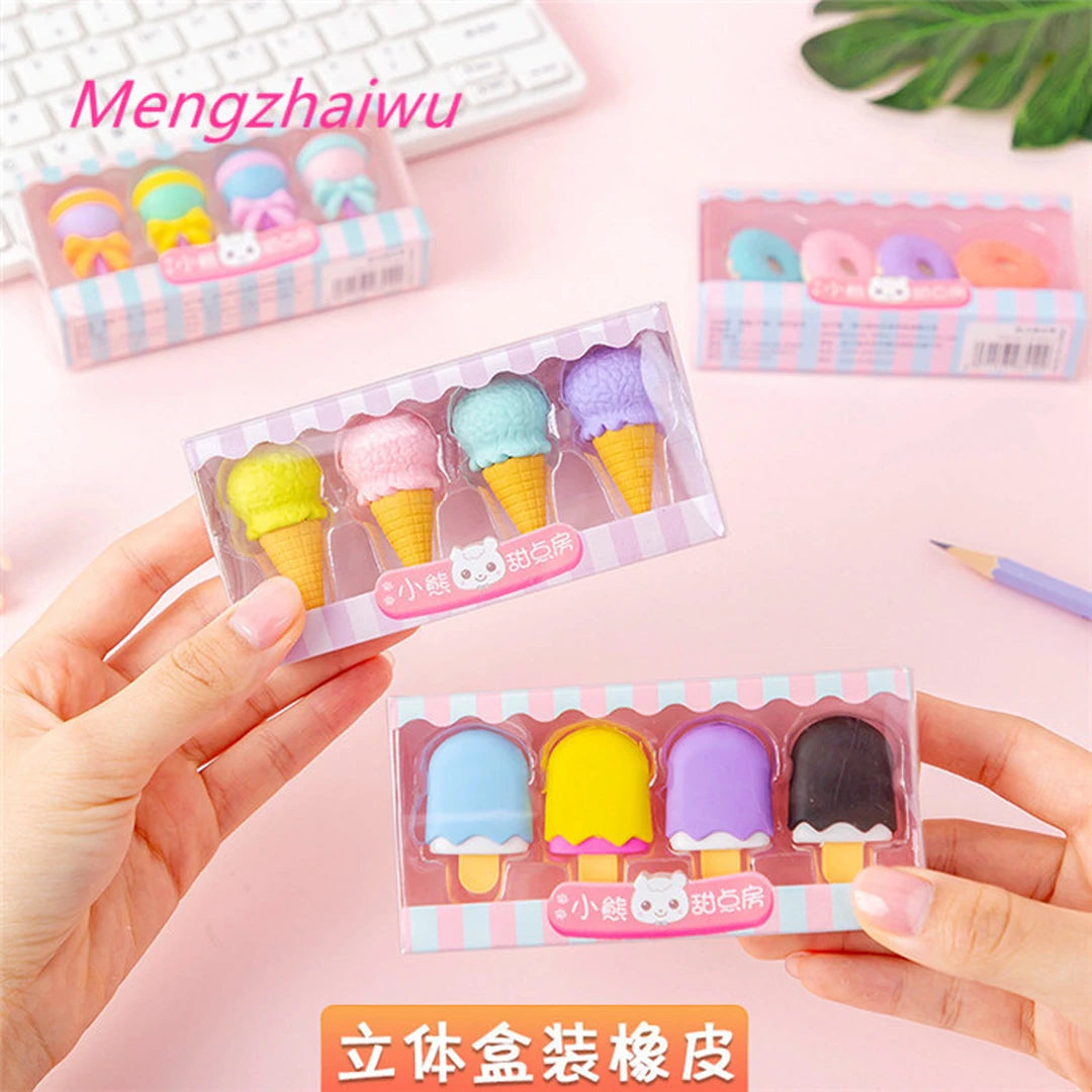 Desert Style Eraser Set ( Popsicle / Donuts/ Lollipop/ Softy)