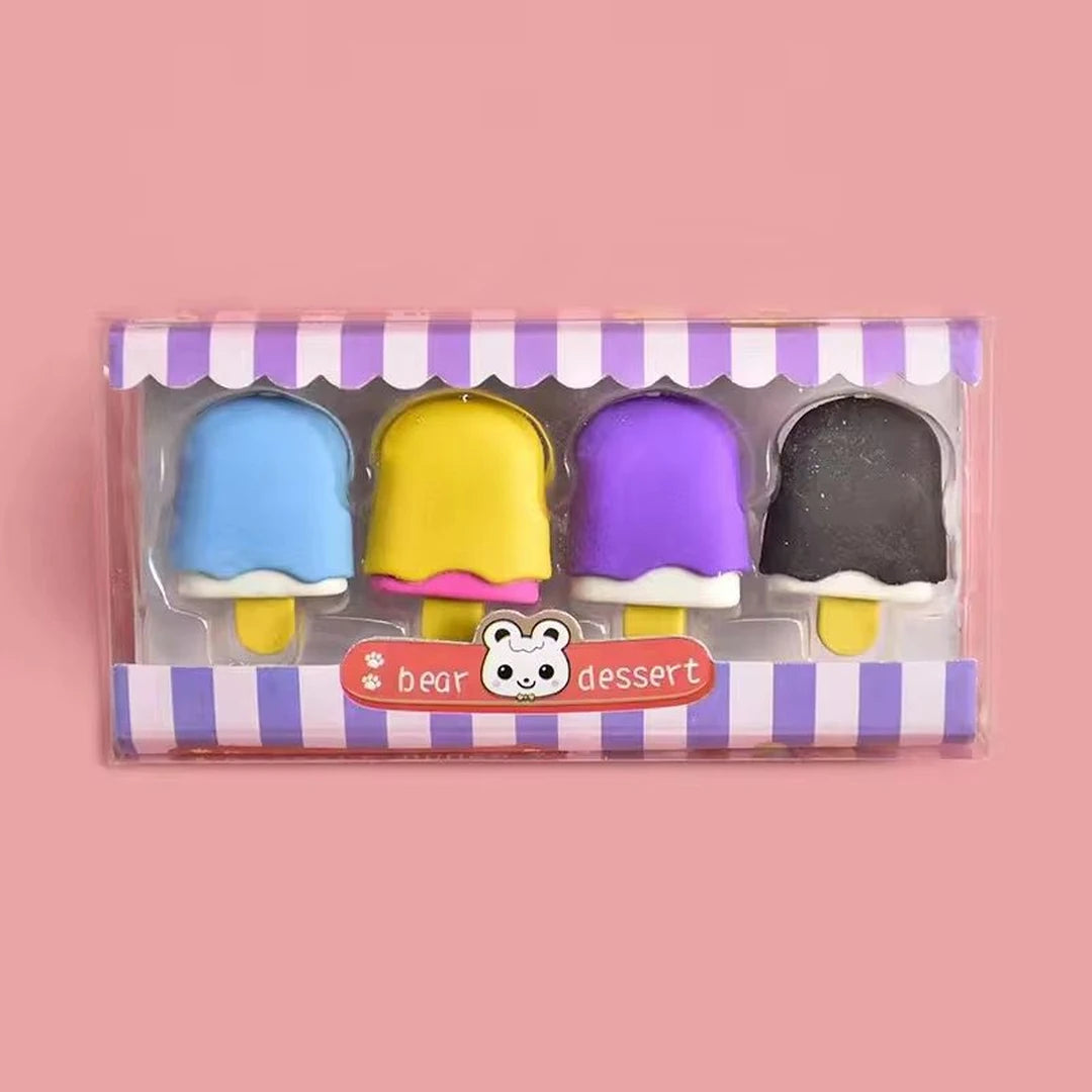 Desert Style Eraser Set ( Popsicle / Donuts/ Lollipop/ Softy)