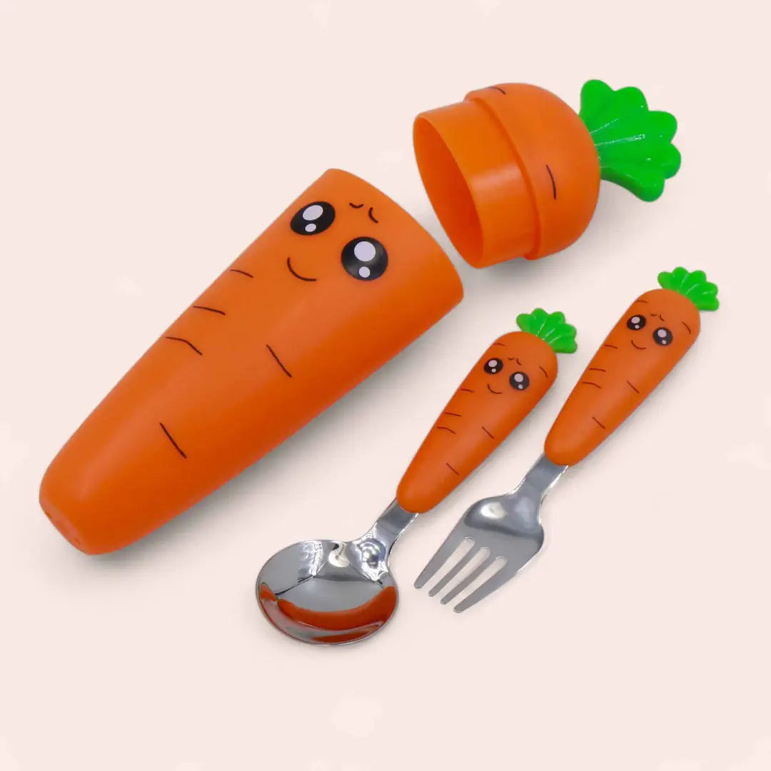 Carrot Cutlery with Carrot Case (Spoon-Fork)