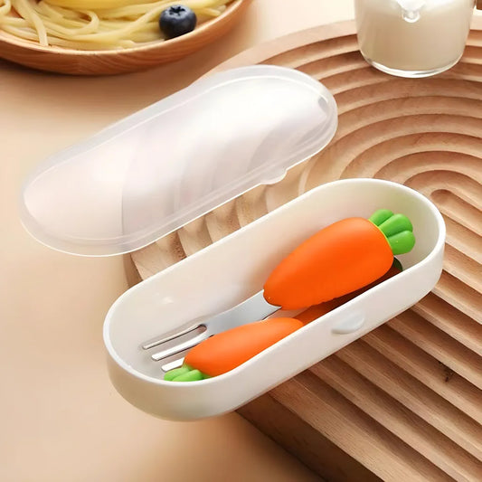 Steel Cutlery Set with Case (Spoon & Fork)